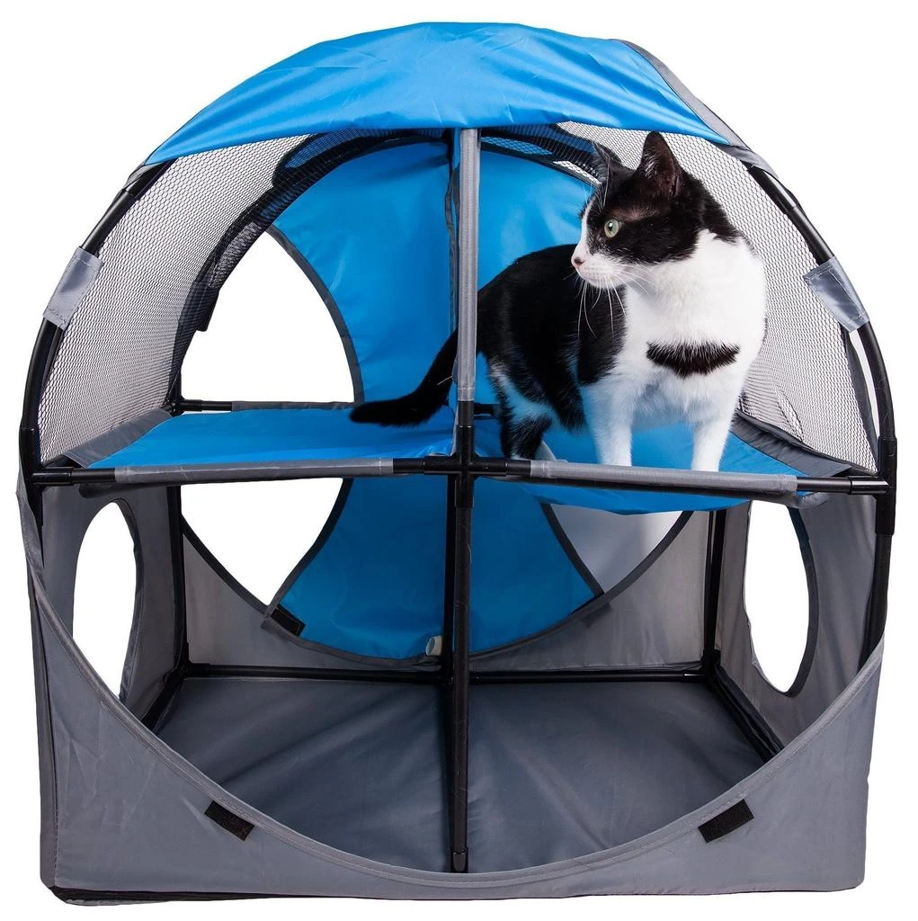 商品Pet Life|'Kitty-Play' Collapsible Travel Interactive Kitty Cat Tree Maze House Lounger Tunnel Lounge,价格¥368,第1张图片