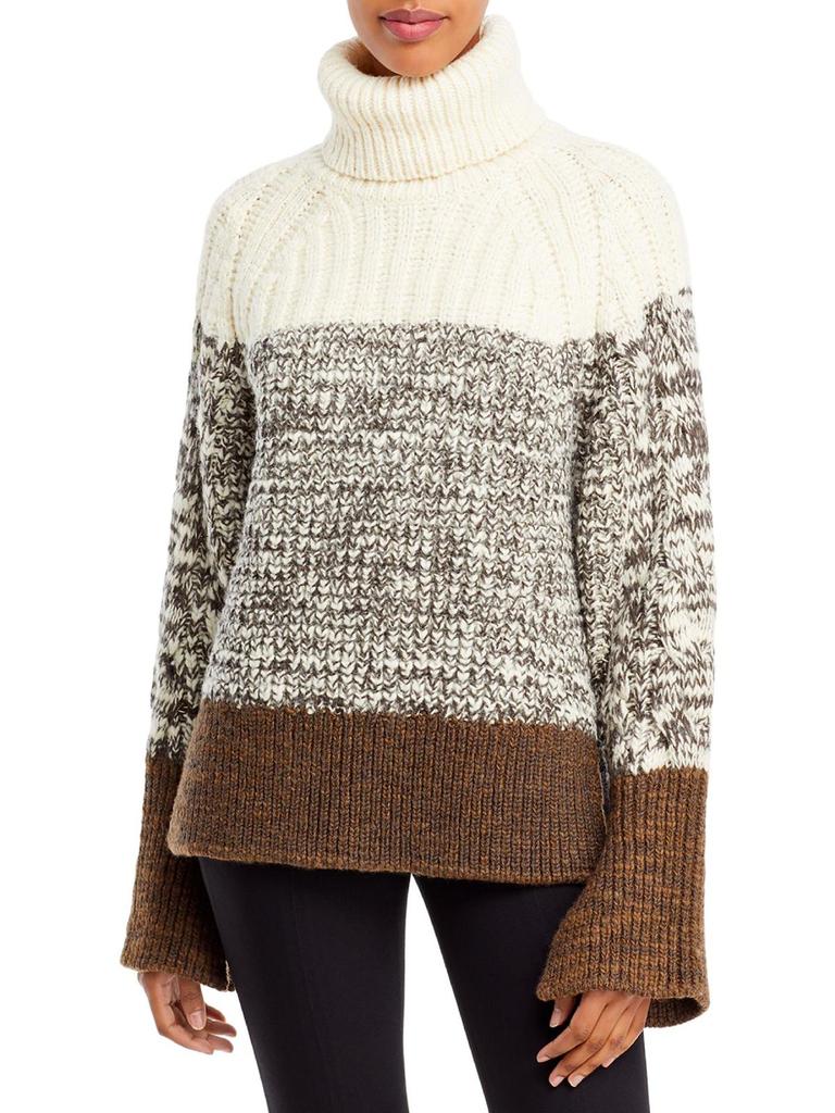 Womens Wool Knit Turtleneck Sweater商品第1张图片规格展示