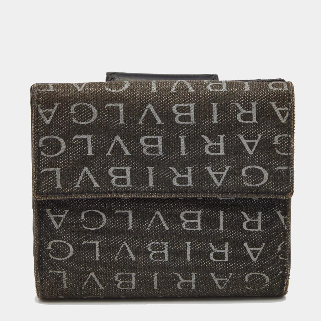 商品[二手商品] BVLGARI|Bvlgari Black Logo Mania Denim Compact Flap Wallet,价格¥813,第5张图片详细描述