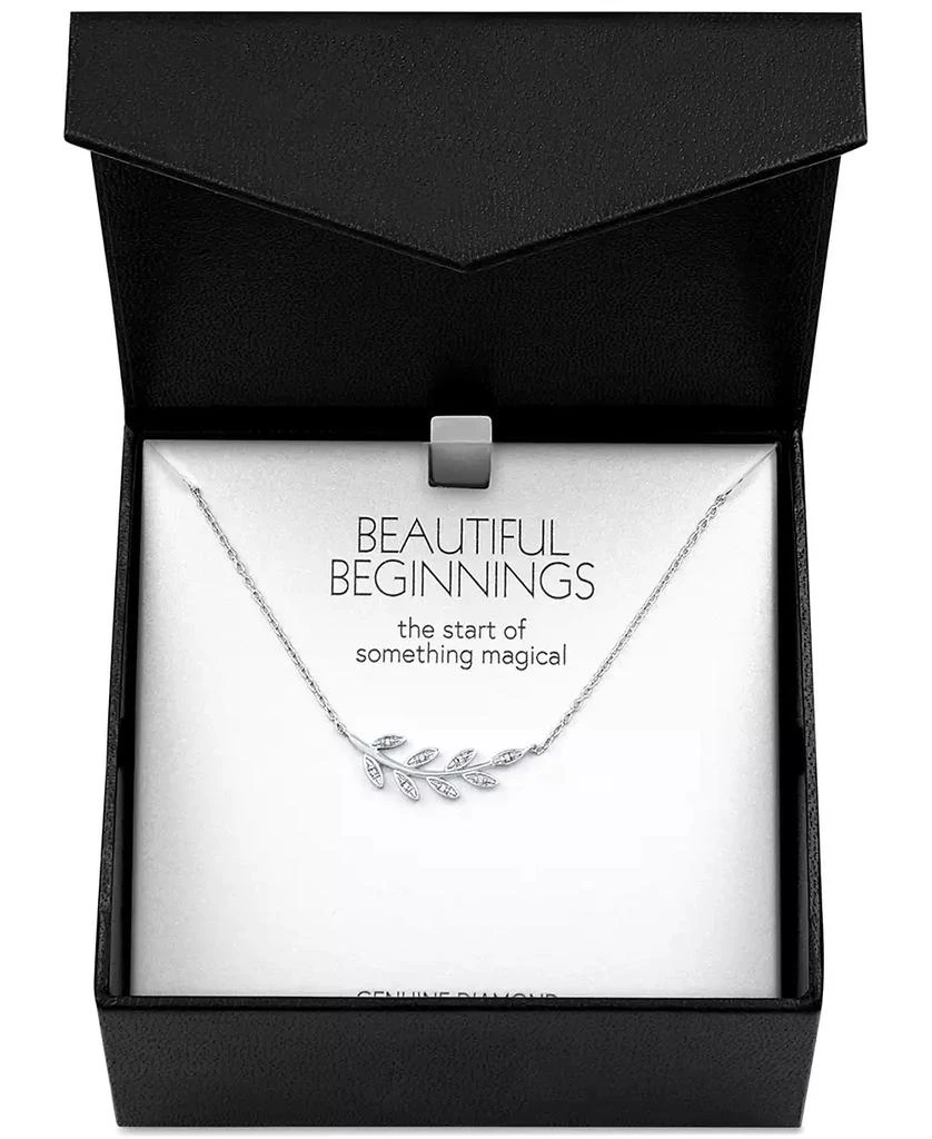 商品Macy's|Diamond Accent Olive Branch Pendant Necklace in Sterling Silver, 16" + 2" extender,价格¥735,第4张图片详细描述