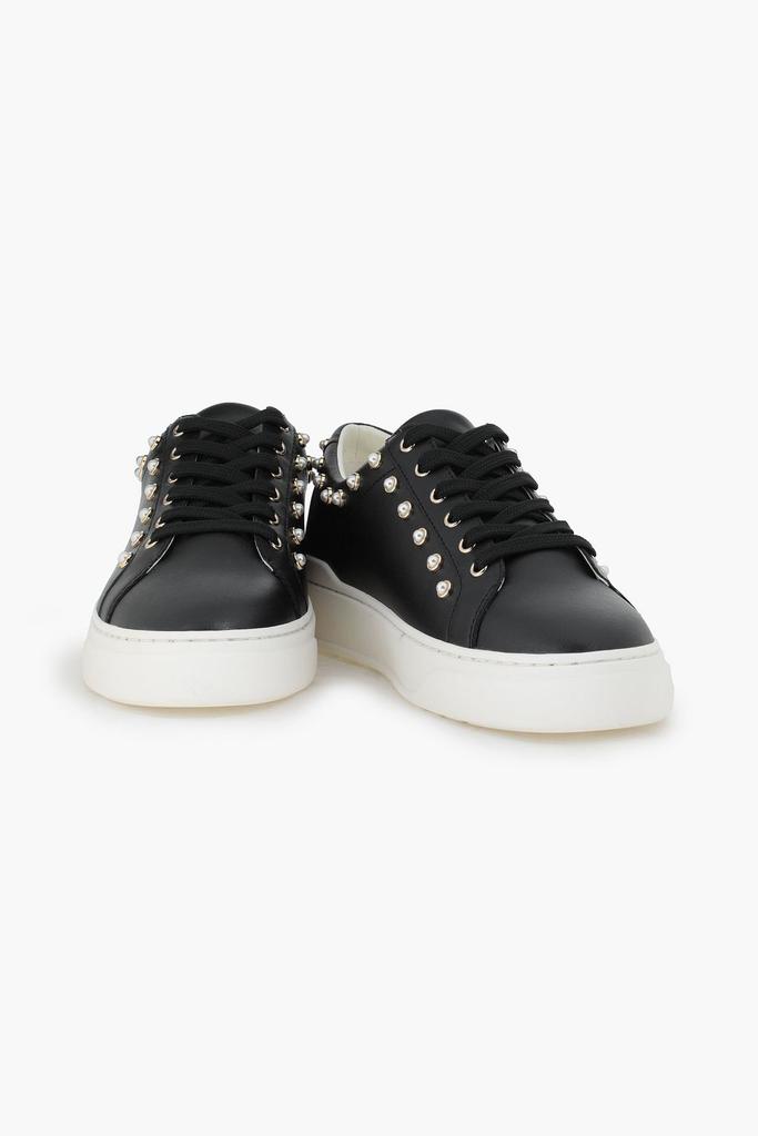 Tillie faux pearl-embellished leather sneakers商品第2张图片规格展示