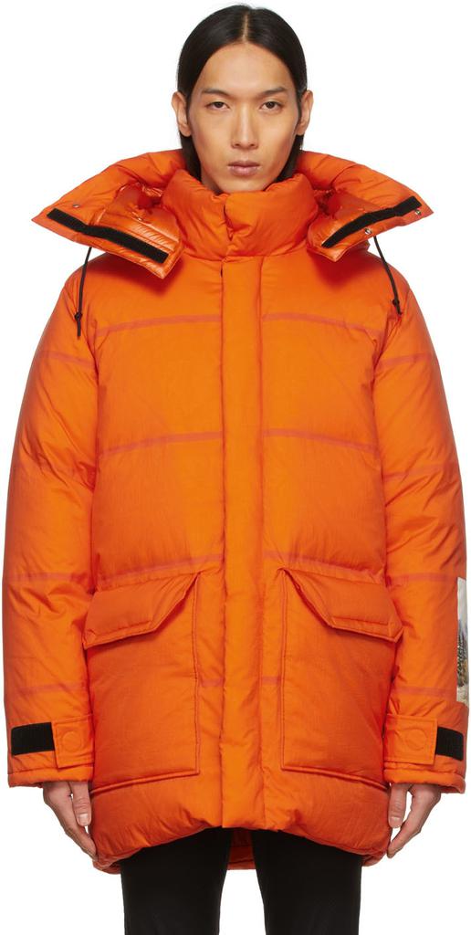 橙色 The North Face 联名羽绒大衣商品第1张图片规格展示