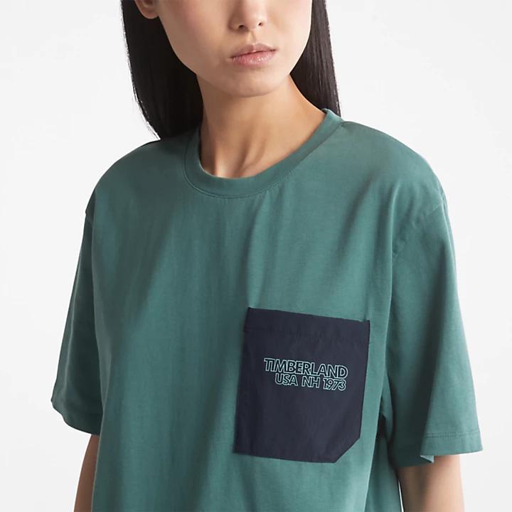 商品Timberland|TimberCHILL™ Pocket T-Shirt for Women in Teal,价格¥185,第7张图片详细描述