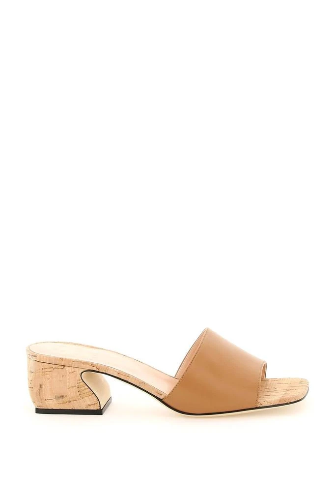 商品SI ROSSI|Si sergio rossi nappa and cork si rossi mules,价格¥3375,第1张图片