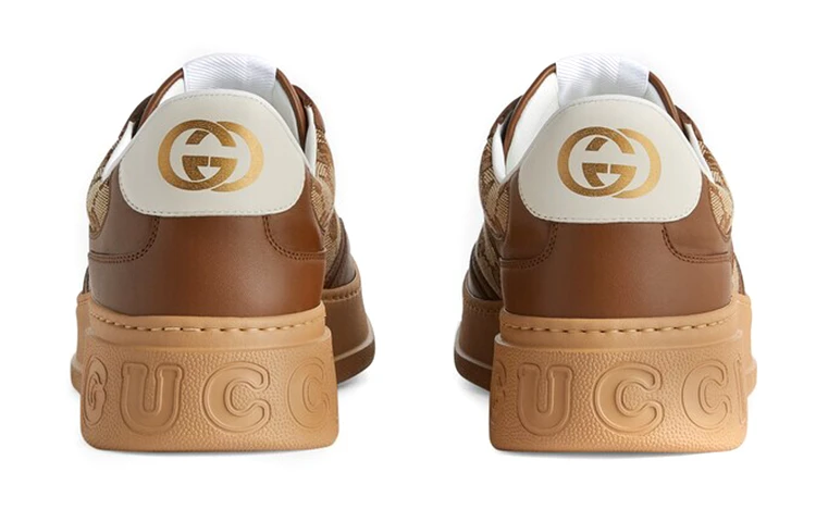 商品[国内直发] Gucci|古驰 Chunky B GG 圆头舒适 低帮 板鞋 男款 棕,价格¥5653,第5张图片详细描述