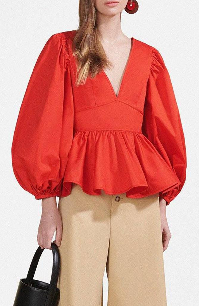 【新品タグ付き】LAUBEBLANC balloon peplum tops Balloon peplum Tops – L'AUBE BLANC