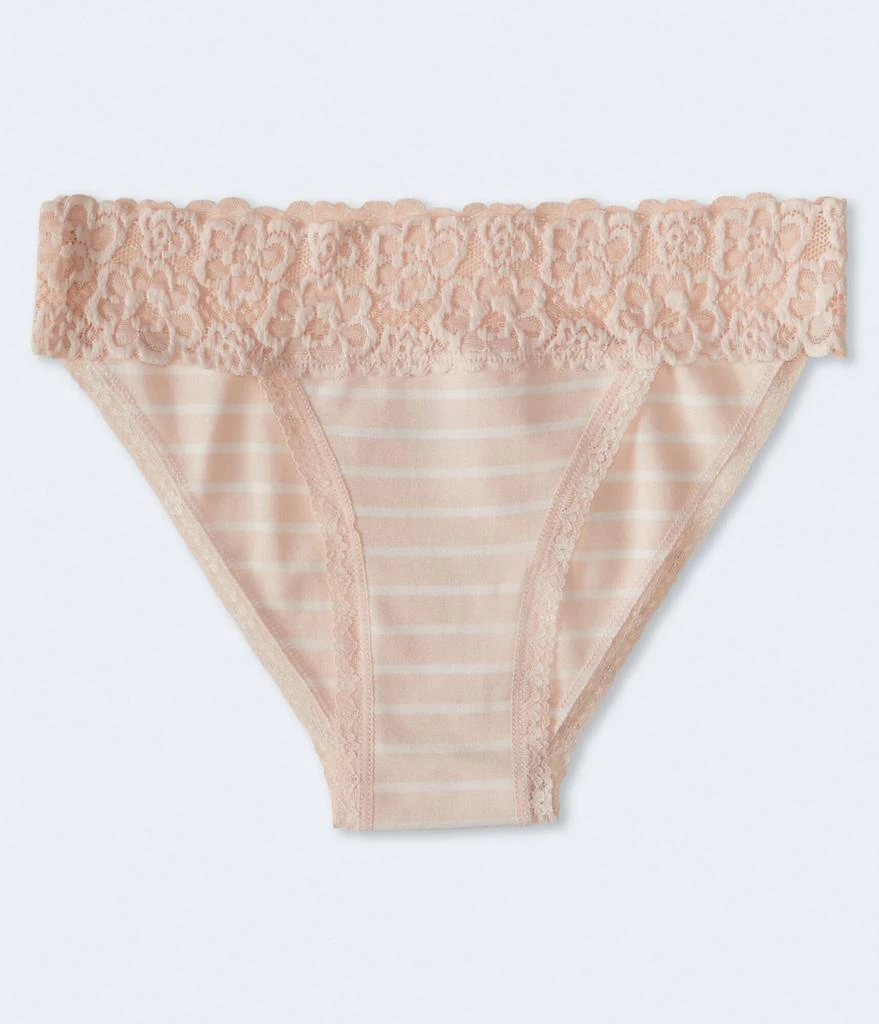 商品Aeropostale|Aeropostale Striped Lace-Trim Bikini,价格¥36,第1张图片