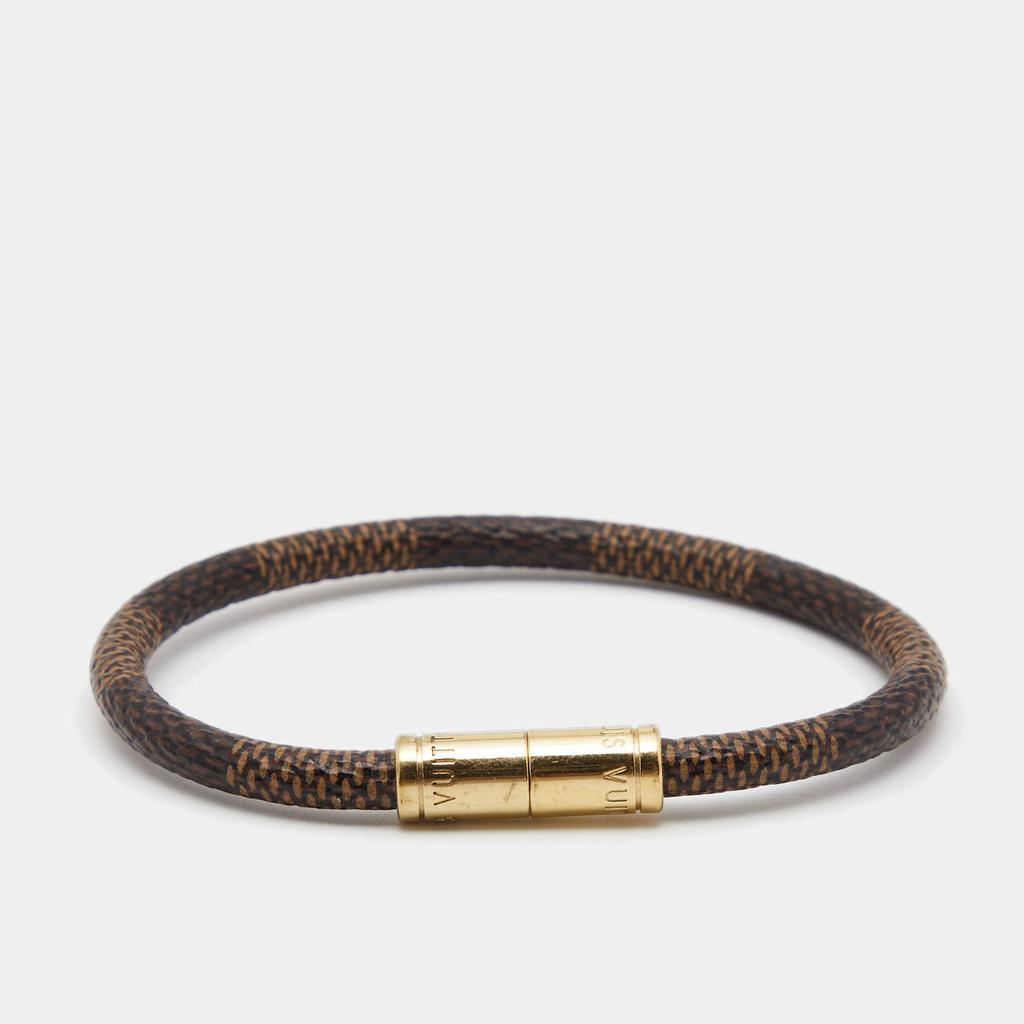 Louis Vuitton Keep It Damier Ebene Canvas Gold Tone Bracelet商品第1张图片规格展示