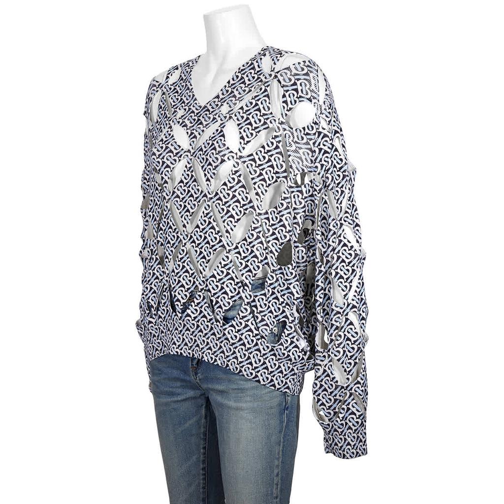 Burberry Mens Monogrammed Cutout Sweater, Size Small商品第2张图片规格展示