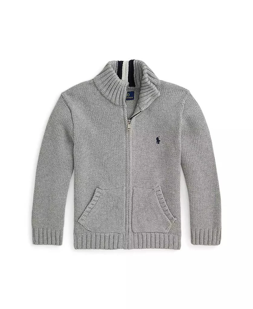 商品Ralph Lauren|Toddler and Little Boys Cotton Full-Zip Sweater,价格¥629,第4张图片详细描述