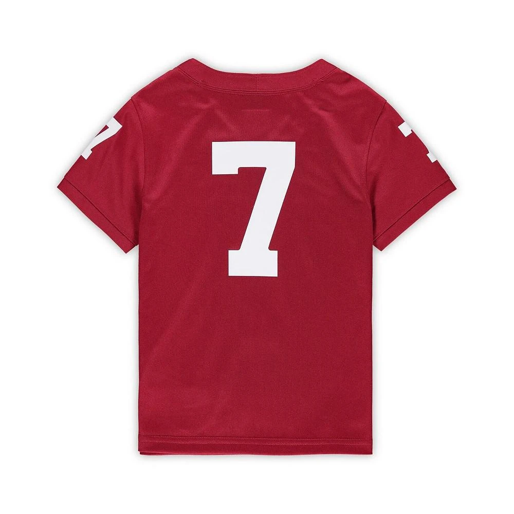 商品Jordan|Preschool Unisex Brand #7 Crimson Oklahoma Sooners Replica Football Jersey,价格¥413,第3张图片详细描述