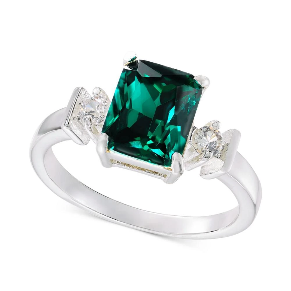 商品Charter Club|Silver-Tone Cubic Zirconia & Emerald-Cut Color Crystal Ring, Created for Macy's,价格¥52,第1张图片