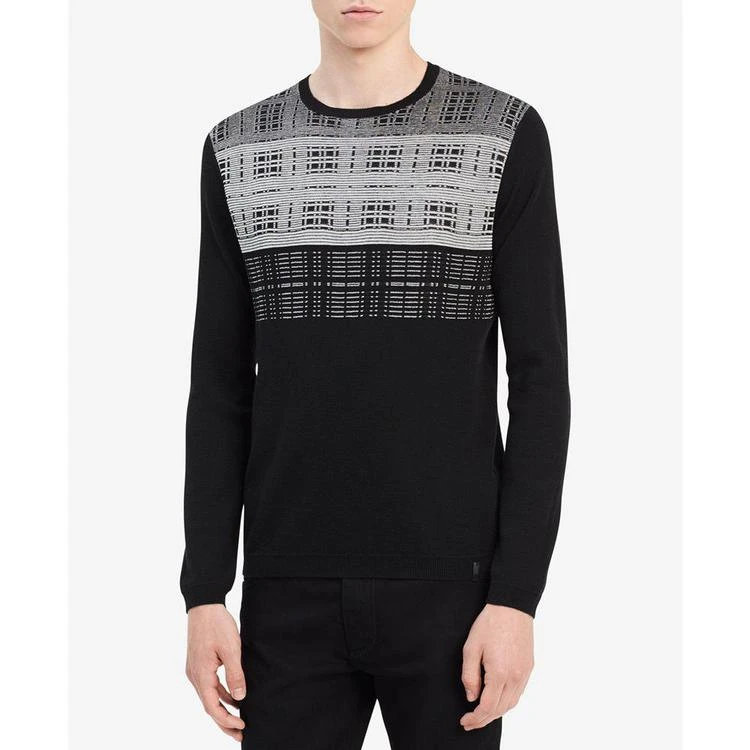 商品Calvin Klein|Men's Grid Merino Sweater,价格¥201,第1张图片