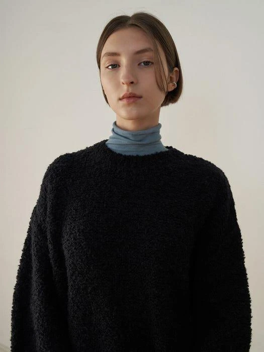 商品MORE OR LESS|Boucle Loose Fit Pullover (Black),价格¥1813,第3张图片详细描述