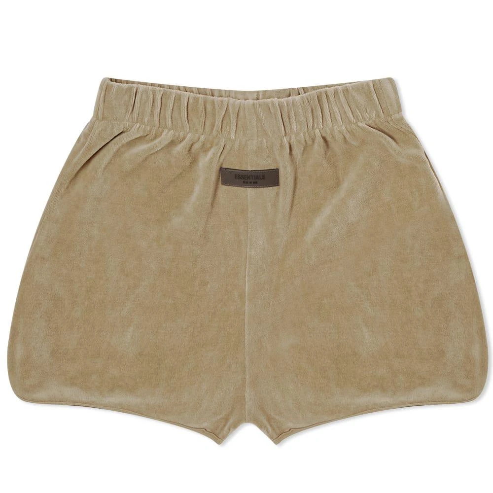 商品Essentials|FEAR OF GOD ESSENTIALS Women's Velour Beach Shorts - Oak,价格¥361,第1张图片