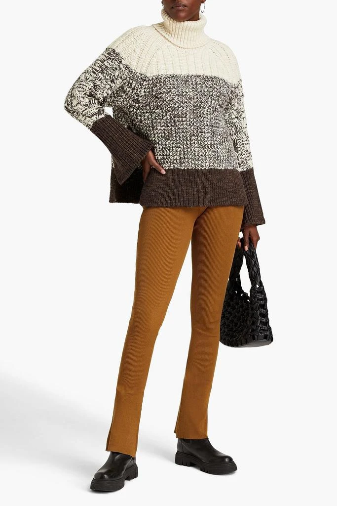 商品3.1 Phillip Lim|Color-block marled ribbed wool turtleneck sweater,价格¥1238,第2张图片详细描述