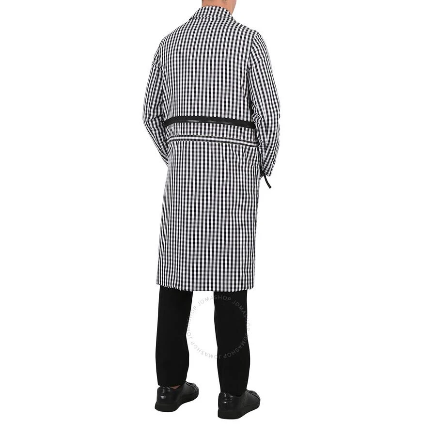 商品Burberry|Men's Black Pattern Gingham Technical Wool Loop-back Car Coat,价格¥3104,第3张图片详细描述