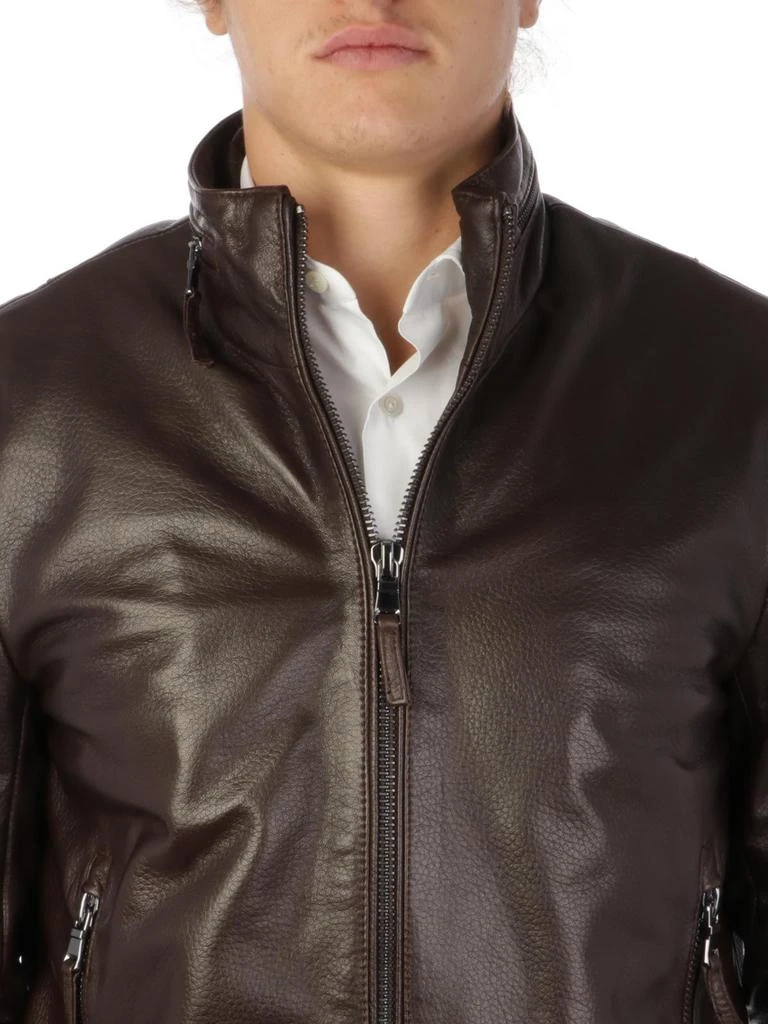 商品THE JACK LEATHERS|The Jack Leathers Men&#39;s  Brown Leather Outerwear Jacket,价格¥4201,第4张图片详细描述