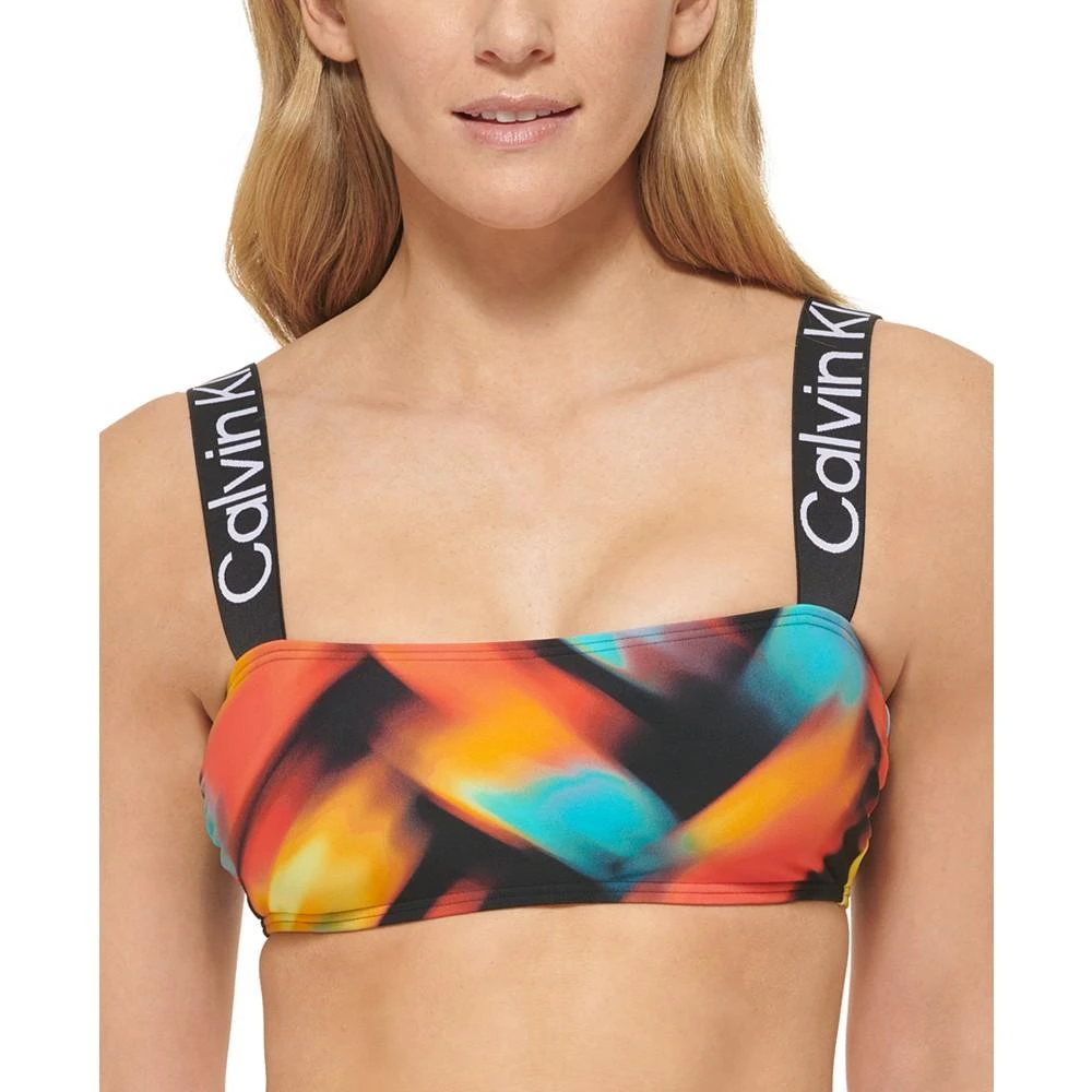商品Calvin Klein|Women's Printed Logo-Strap Bikini Bra Top,价格¥232,第1张图片