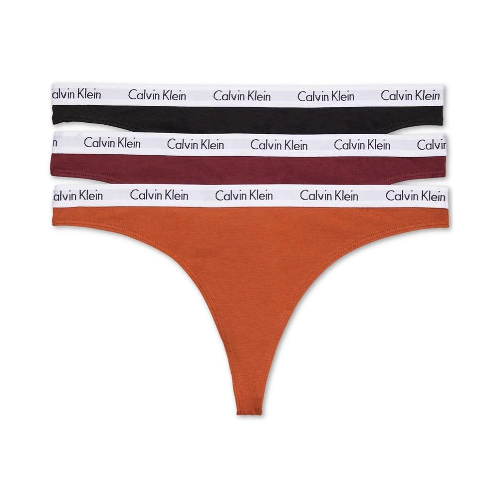 商品Calvin Klein|Carousel Cotton 3-Pack Thong Underwear QD3587,价格¥162,第1张图片