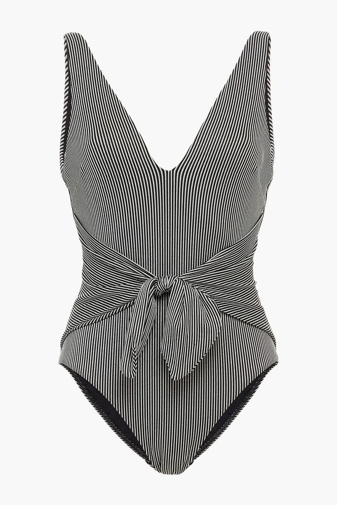 商品Zimmermann|Bellitude tie-front metallic ribbed swimsuit,价格¥770,第3张图片详细描述