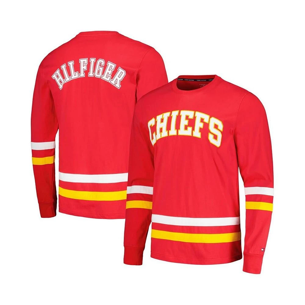 商品Tommy Hilfiger|Men's Red, Gold Kansas City Chiefs Nolan Long Sleeve T-shirt,价格¥490,第1张图片