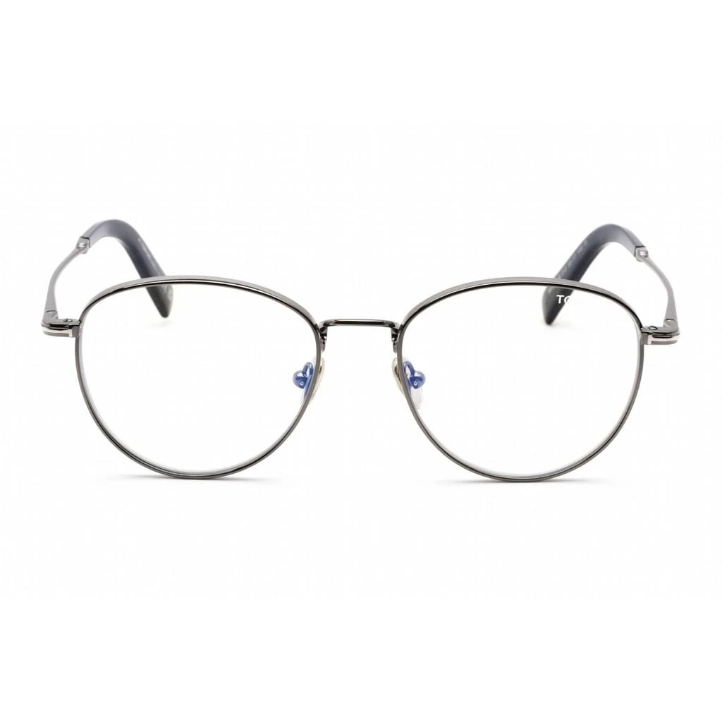 商品Tom Ford|Tom Ford Unisex Eyeglasses - Shiny Dark Ruthenium Metal Round Frame | FT5749-B 012,价格¥718,第2张图片详细描述