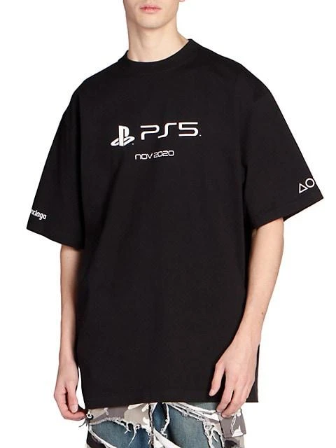 商品Balenciaga|Boxy-Fit Playstation T-Shirt,价格¥1808,第3张图片详细描述