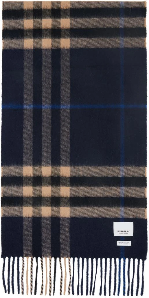 商品Burberry|Navy 'The Classic Check' Scarf,价格¥4639,第2张图片详细描述