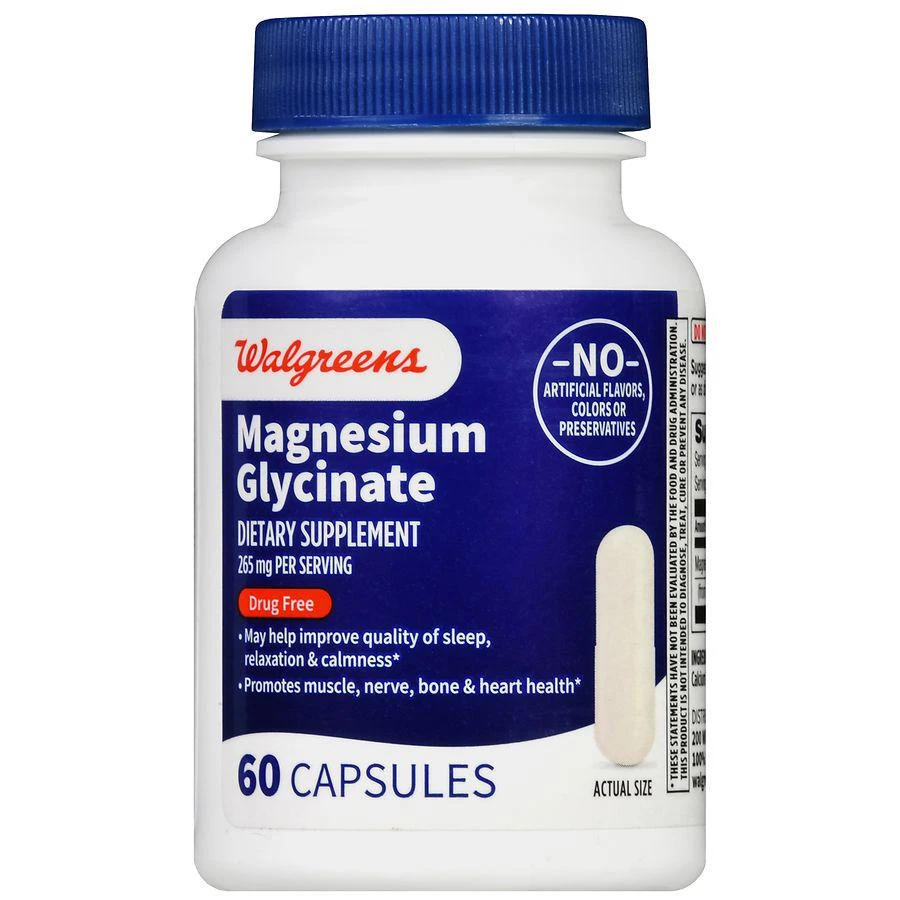 商品Walgreens|Magnesium Glycinate 265 mg Capsules,价格¥125,第2张图片详细描述