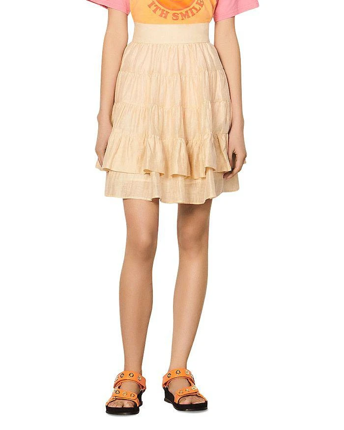 商品Sandro|Fanfan Tiered Ruffled Skirt,价格¥1259,第1张图片