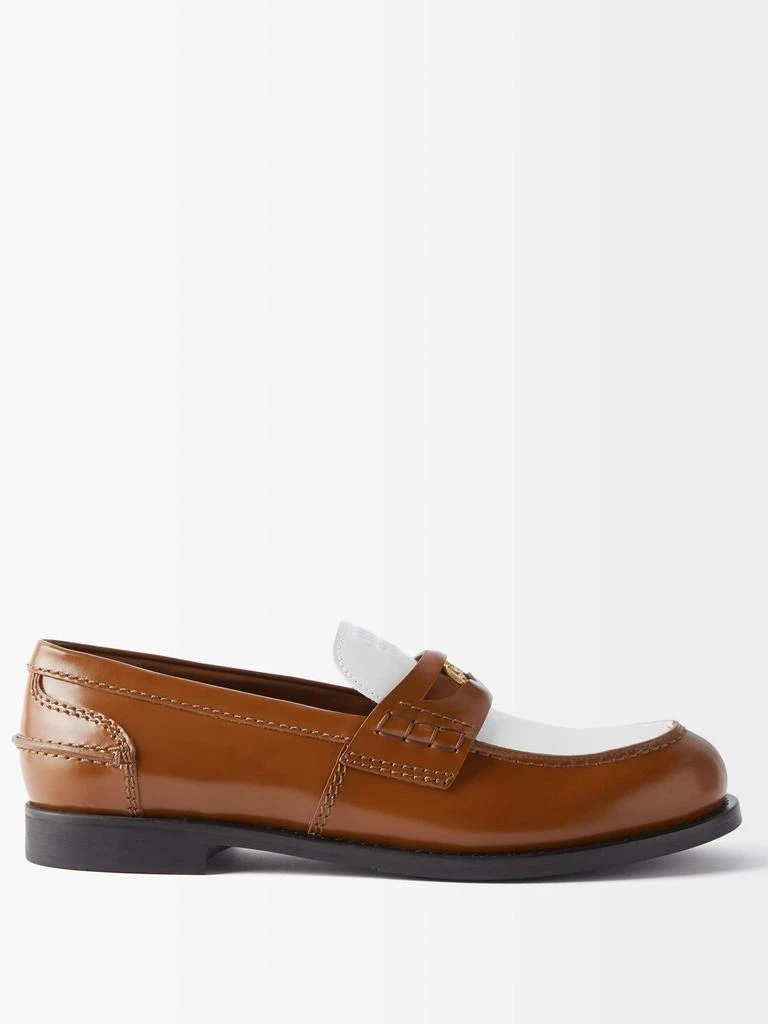 商品Miu Miu|Two-tone patent-leather penny loafers,价格¥7124,第1张图片