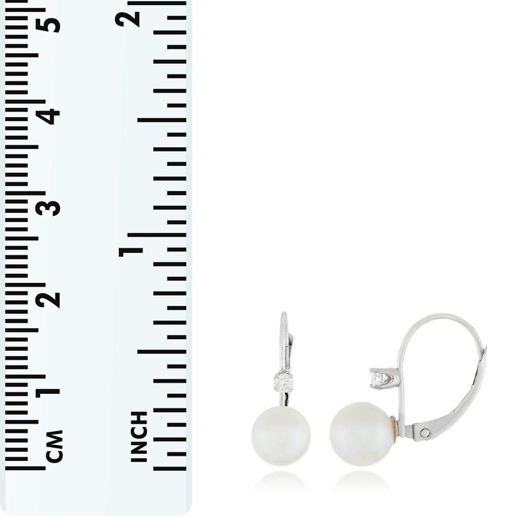 14k White Gold  7-8mm Pearl Earrings商品第1张图片规格展示