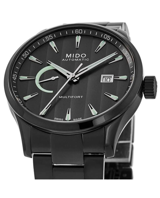 商品MIDO|Mido Multifort Power Reserve Anthracite Dial Black Steel Men's Watch M038.424.33.061.00,价格¥7554,第2张图片详细描述