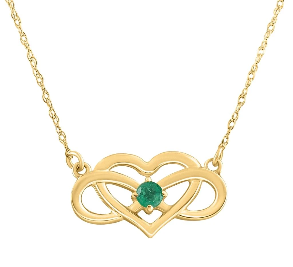 商品Pompeii3|Emerald Gemstone Heart Pendant 10k Gold Women's 18" Necklace,价格¥3178,第1张图片