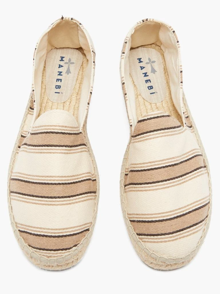 商品MANEBÍ|Hamptons striped-canvas espadrilles,价格¥351,第3张图片详细描述