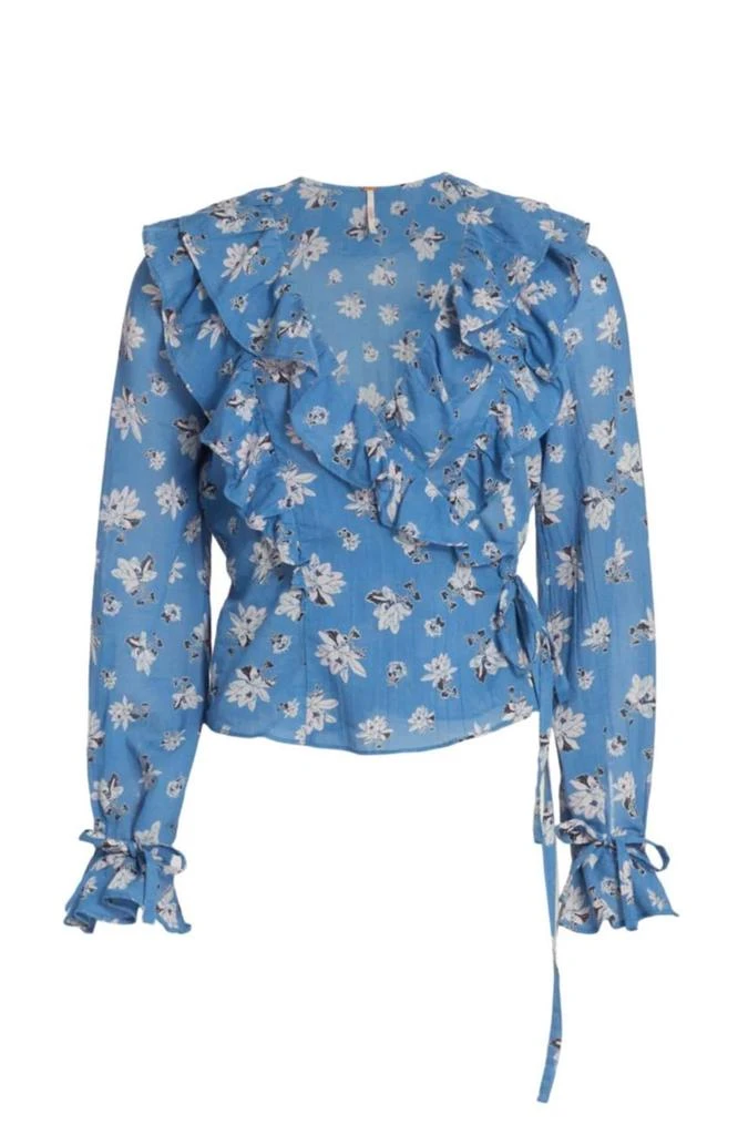 商品Free People|Amanda Ruffle Top in Cool Combo,价格¥585,第2张图片详细描述