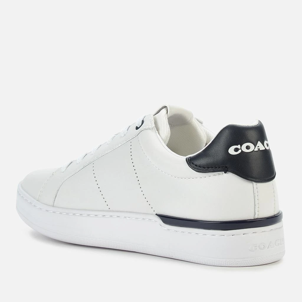 商品Coach|Coach Women's Lowline Leather Cupsole Trainers - Optic White/Midnight Navy,价格¥645,第2张图片详细描述