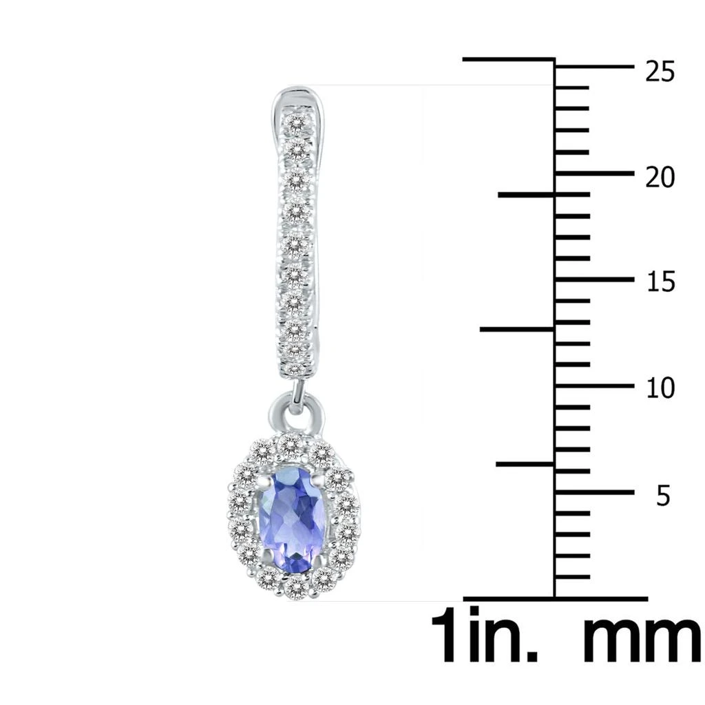 商品SSELECTS|1/2 Carat Oval Tanzanite And Diamond Halo Dangle Earrings In 10K,价格¥3962,第2张图片详细描述