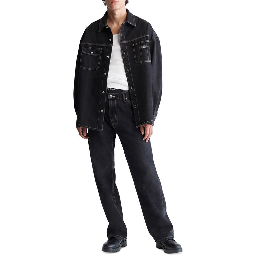 商品Calvin Klein|Men's Washed Black Denim Workshirt,价格¥658,第6张图片详细描述