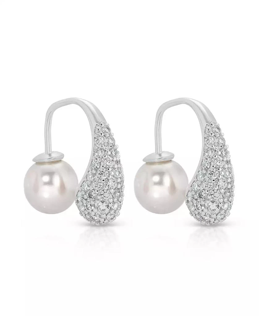 商品Ettika Jewelry|Hooked Pave and Mother of Pearl Drop Earrings,价格¥449,第3张图片详细描述