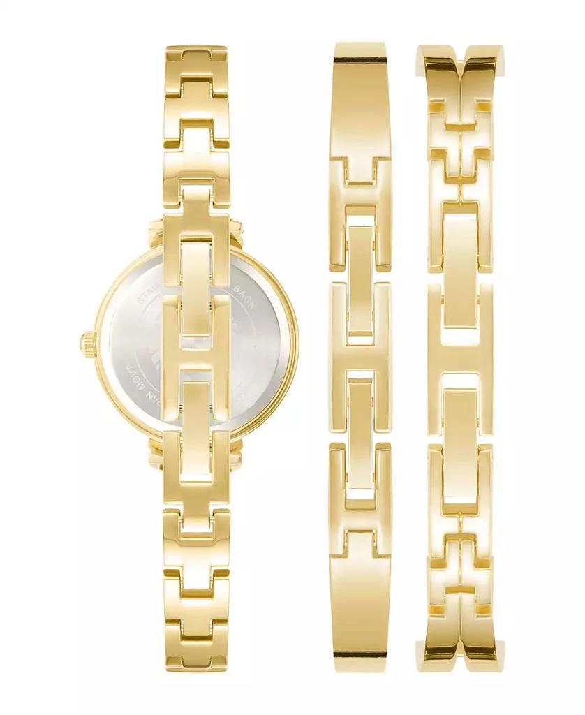 商品Anne Klein|Women's Gold-Tone and Silver-Tone Alloy Bangle with Crystal Accents Fashion Watch 33mm Set 3 Pieces,价格¥1136,第3张图片详细描述