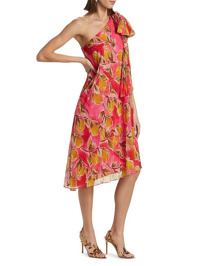 商品Badgley Mischka|One-Shoulder Printed Georgette Cocktail Dress,价格¥1557,第4张图片详细描述