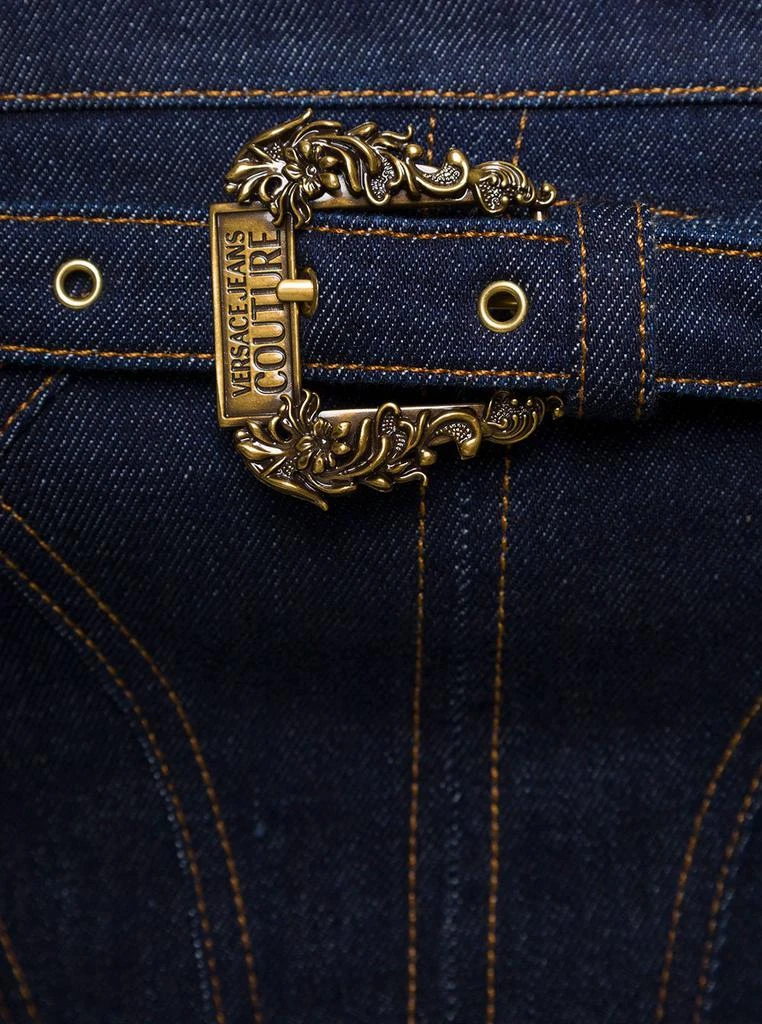 商品Versace|Versace Jeans Couture Baroque Buckled Denim Cropped Top,价格¥1241,第4张图片详细描述