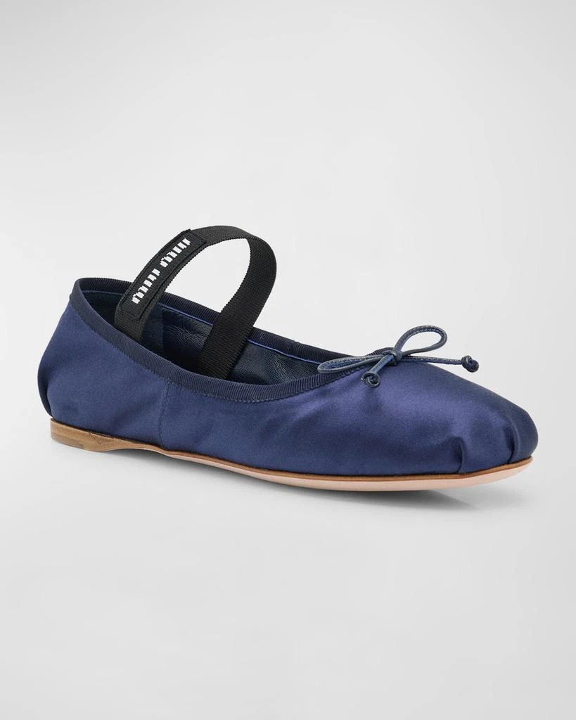 商品Miu Miu|Satin Bow Ballerina Flats,价格¥7730,第4张图片详细描述