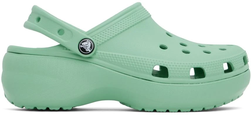 商品Crocs|Green Classic Platform Clogs,价格¥266,第1张图片