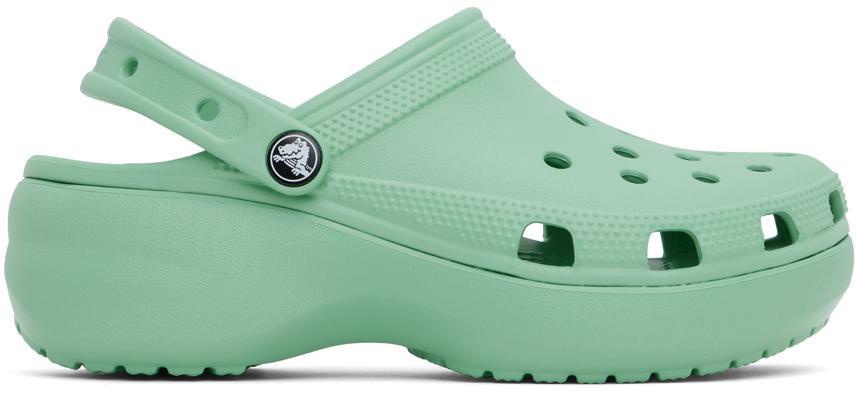 商品Crocs|Green Classic Platform Clogs,价格¥376,第1张图片