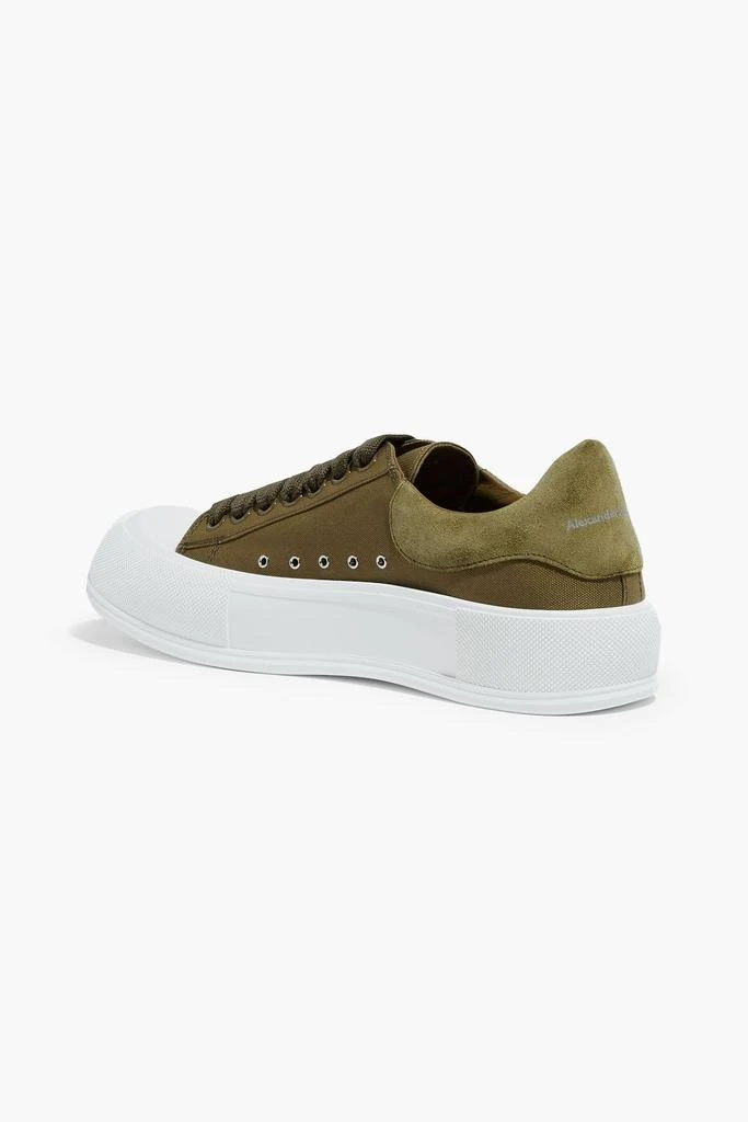 商品Alexander McQueen|Suede-trimmed woven platform sneakers,价格¥1066,第1张图片