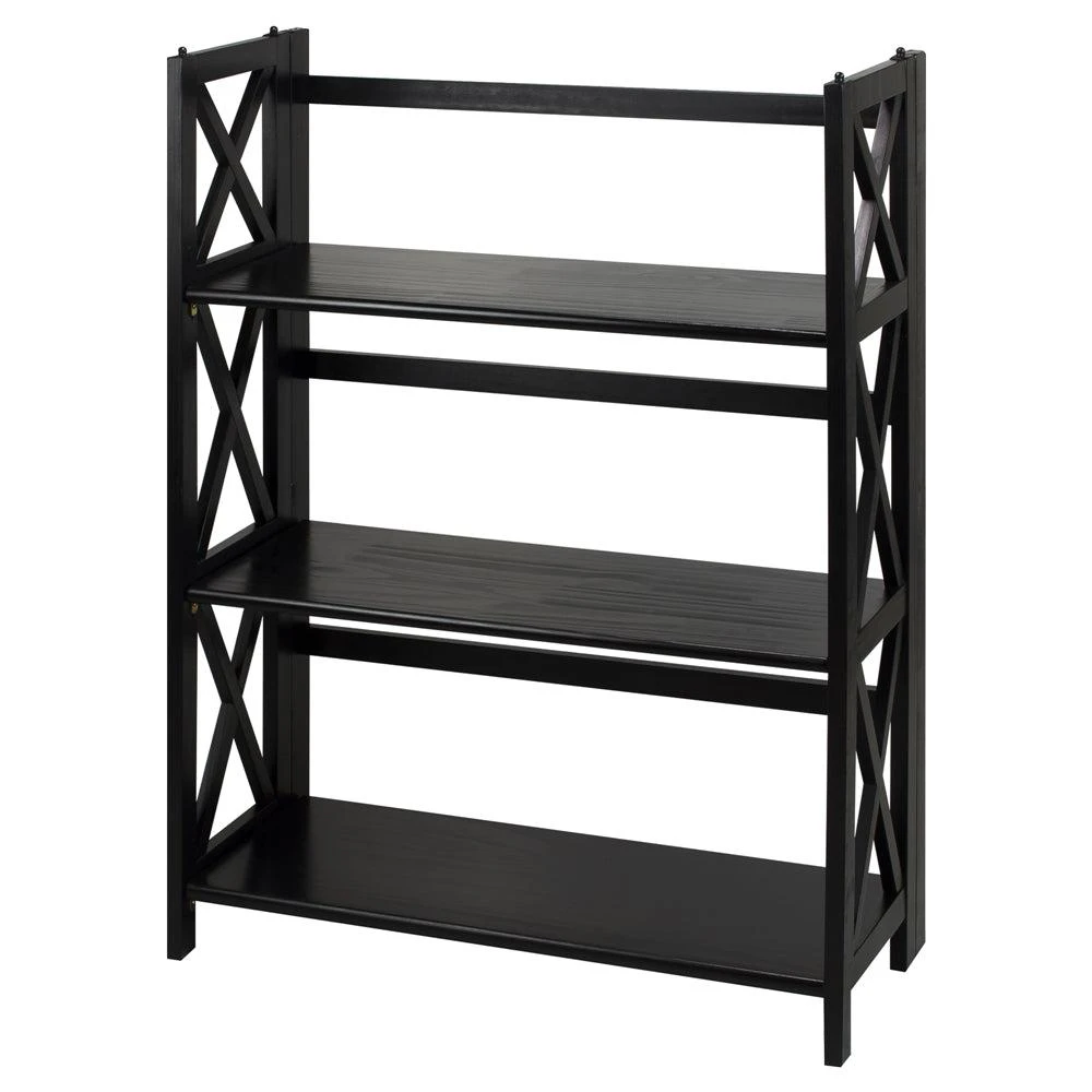 商品Casual Home|Montego 3-Shelf Folding Bookcase -Black,价格¥873,第2张图片详细描述