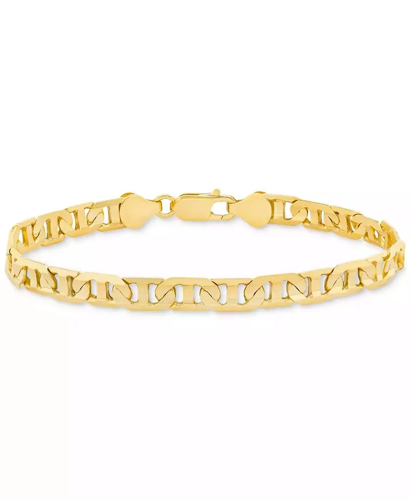 商品Macy's|Men's Mariner Link Chain Bracelet in 14k Gold-plated Sterling Silver,价格¥1736,第3张图片详细描述